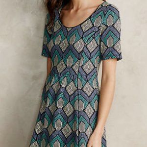 Anthropologie Hollyhock geometric winter dress size S